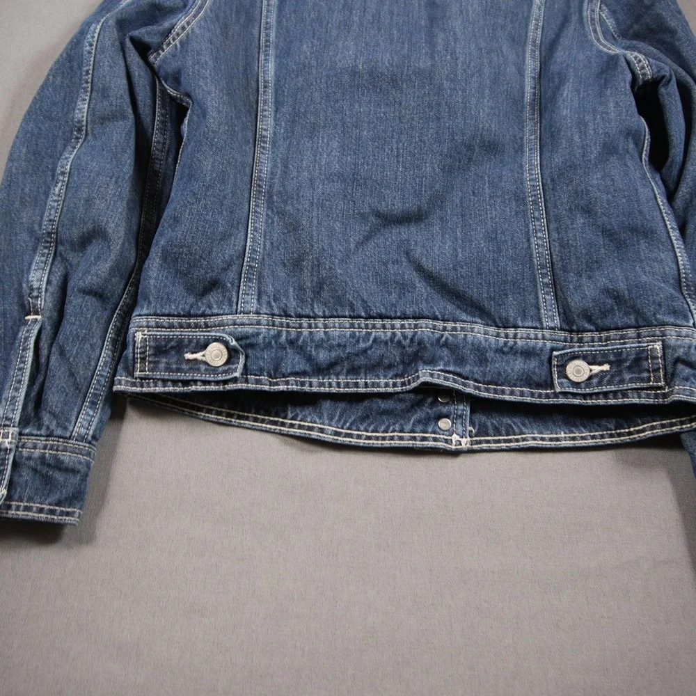 Levi's Sherpa Collar Lined Trucker Dark Denim Women Jacket S Western Y2K Retro